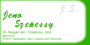 jeno szepessy business card