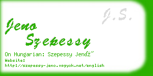 jeno szepessy business card